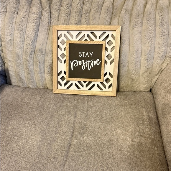 Leo & Oliver Other - Stay Positive Wall Art with Natural Wood Frame